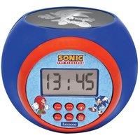 Lexibook RL977SN, Sonic The Hedgehog, Projector alarm clock with snooze function, night light with timer, LCD screen, battery-operated, Blau
