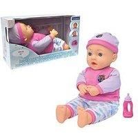 LEXIBOOK, Power Baby® Lina, Interactive baby doll to feed and cuddle, Life size 38cm, Pink, BABY02