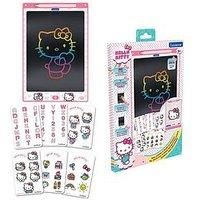 LEXIBOOK, Hello Kitty, Magic Slate, Artistic and Creative Toy for Girls and Boys, Multicolored Drawings, 28 cm Screen, Includes 1 Stylus and 6 Stencils, Pink, CRT10HK