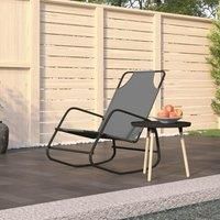 Rocking Sun Lounger Grey Steel and Textilene