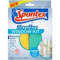 Spontex Microfibre Window Kit (2 Cloths)