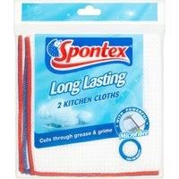 Spontex Long Lasting Kitchen Cloths, Pack of 2
