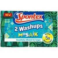 Spontex Washups Mosaik Sponge Scourers 2pk