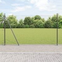 Fence Posts Set Set of 26 Grey Concrete 3.2 x 3.2 x 88.5 cm