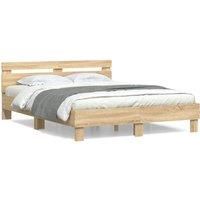 Bed Frame without Mattress Sonoma Oak 140x200 cm