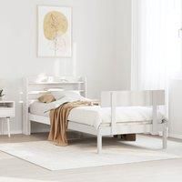 Bed Frame without Mattress White 100x200 cm Solid Wood Pine
