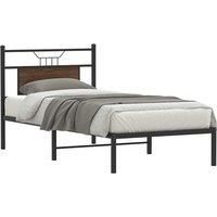 Bed Frame without Mattress Brown Oak 80x200 cm Engineered Wood