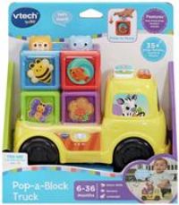 VTech Baby Pop-a-Block Truck, Interactive Learning Toy, Sensory Toy, Develops Motor Skills, Teaches Numbers, Shapes and Textures, Suitable for Ages 6, 9, 12 Months Plus, English Version