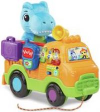 VTech Dino Rescue Truck, Pull-Along Truck, Role-Play Toy, Develops Fine Motor Skills, Fun Musical Toy with 3 Songs & 15 Melodies, Suitable for Ages 12, 18, 24 Months, English Version