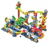 VTech Marble Rush Magentic Dino Adventure, Construction Set for Kids, 10 Marbles & 100 Building Pieces, Building Toy, Dinosaur Marble Run with Light & Sound Effects for 4, 5, 6 Years + English Version