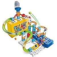 VTech Marble Rush Build and Store Box Set, Construction Set for Kids, 5 Marbles and 62 Building Pieces, Marble Run with Launcher, Building Toy, Track Set for 4, 5, 6 Years Plus, English Version