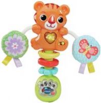 VTech Baby Rattle & Roar Tiger, Interactive Baby Toy, Rattle Toy with Bright Colours, Patterns and Textures for Sensory Play, Gift for Ages 0, 3, 6, 9 Months +, English Version