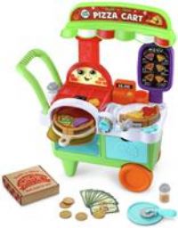 LeapFrog Build-a-Slice Pizza Cart, Pretend Food Toddler Toy, 30+ Play Pieces, Phrases, Music & Songs, Learn Numbers, Colours & Shapes, Role-Play Gift for 3, 4, 5 Years, English Version