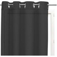 Soleil d/'ocre Panama Cotton Net Curtain with Eyelets 140 x 240 cm Anthracite, Charcoal, 135 x 250 cm