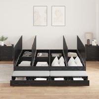 Storage Bed Frame Black Engineered wood 180 x 200 x 31.5 cm