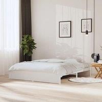 Bed Frame White Solid Wood 180x200 cm Super King Size