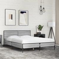 Bed Frame without Mattress Grey Sonoma 120x200 cm