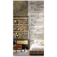 Noordwand Wallpaper Friends & Coffee The World Map Metallic and Grey