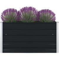 Raised Garden Bed 100x100x45 cm Galvanised Steel Anthracite