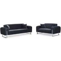 Istanbul Chesterfield Velvet 3+2 Sofa Set In 3 Colors