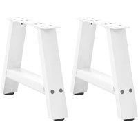 Coffee Table Legs A-Shaped 2 pcs White50x(30-31) cm Steel