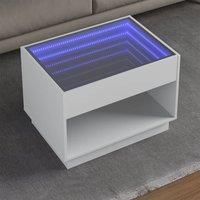 Coffee Table with Infinity LED White 70x50x50 cm