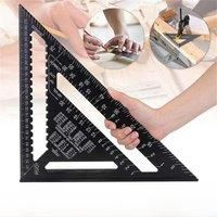 7'' /12" Triangle Ruler Carpenter Measuring Layout Tool Metric Alloy Metal Triangle Ruler Protractor