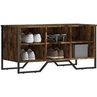 Shoe Cabinet Smoked Oak 90x38x45.5 cm Engineered Wood