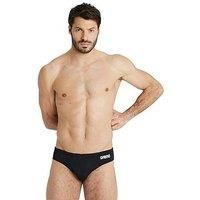 Arena Men'S Team Swim Brief Solid - Black/White