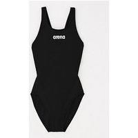 Arena Girl/'s Tech Solid Swimsuit, Navy-White, 128
