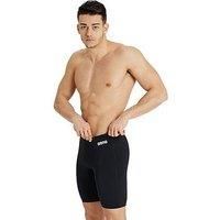 Arena Solid Team Men/'s Swimming Swimsuit, Quick-Drying Swimsuit, Men/'s Jammer Swimsuit, MaxLife Fabric with Maximum Chlorine Resistance and UPF 50+ UV Protection Black-White, 32