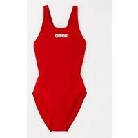 ARENA Unisex Kid/'s Tech Solid Swimsuit, Red-White, 116 (EU)
