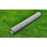 Chicken Wire Fence Galvanised Steel 25x0.75 m Silver
