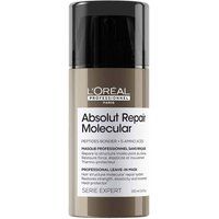 L’Oreal Professionnel, Absolut Repair Molecular Leave-In-Mask, Creamy Texture, Repairs Damage & Restores Strength, Heat Protectant For Hair, For All Damaged Hair Types, SERIE EXPERT, 100ml