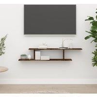 Wall-Mounted TV Shelf Smoked Oak 125x18x23 cm Engineered Wood