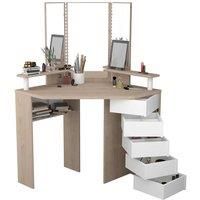 Parisot Corner Beauty Bar Oak And White, White