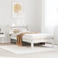 Bed Frame with Headboard without Mattress White 100x200 cm