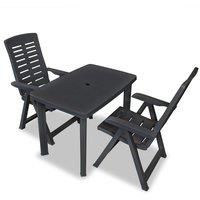 3 Piece Bistro Set Plastic Anthracite