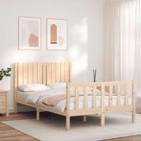Bed Frame with Headboard 120x200 cm Solid Wood