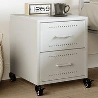 Bedside Cabinet White 36x39x43.5 cm Steel