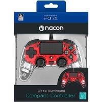 Nacon Compact PS4 Wired Controller  Clear Red