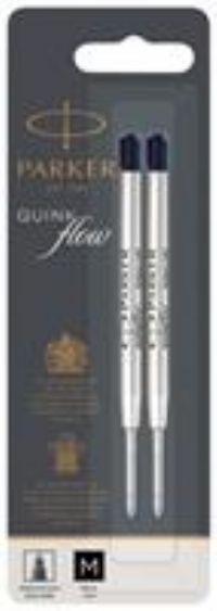 Parker Quink Flow Black Medium Ballpoint Refills 2 Pack
