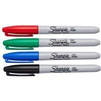 Sharpie Permanent Markers | Fine Point | Assorted Standard Colours | 4 Count