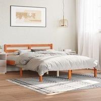 Bed Frame without Mattress Wax Brown 140x190 cm Solid Wood Pine
