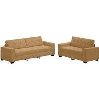 2 Piece Sofa Set with Cushions Brown Velvet