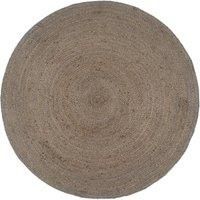 Handmade Rug Jute Round 240 cm Grey