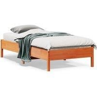 Bed Frame without Mattress Wax Brown 75x190 cm Small Single Solid Wood Pine