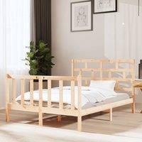 Bed Frame Solid Wood Pine 135x190 cm Double