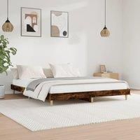Bed Frame Smoked Oak 200x200 cm Engineered Wood