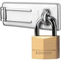 Master Lock Padlock, Laminated Steel Padlock with Hasp, Key Lock, Best Used as a Gate Lock, Shed Lock, Cabinet Lock and More